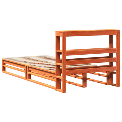 vidaXL Bed Frame without Mattress Wax Brown 100x200 cm Solid Wood Pine