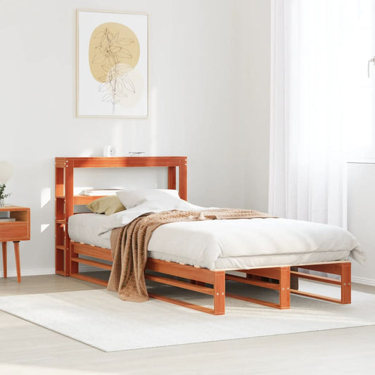 vidaXL Bed Frame without Mattress Wax Brown 100x200 cm Solid Wood Pine
