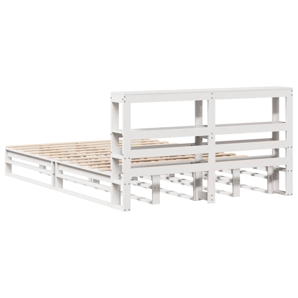 vidaXL Bed Frame without Mattress White 120x200 cm Solid Wood Pine