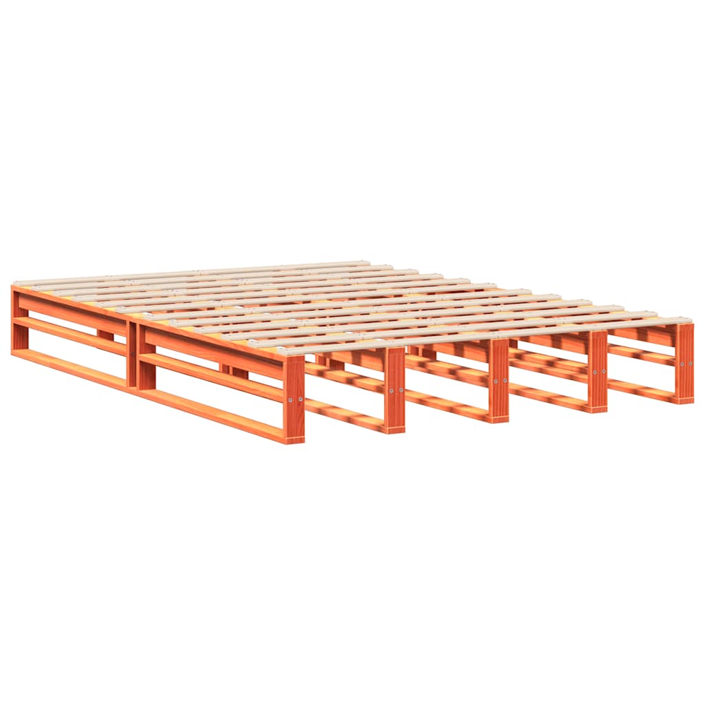 vidaXL Bed Frame without Mattress Wax Brown 120x200 cm Solid Wood Pine