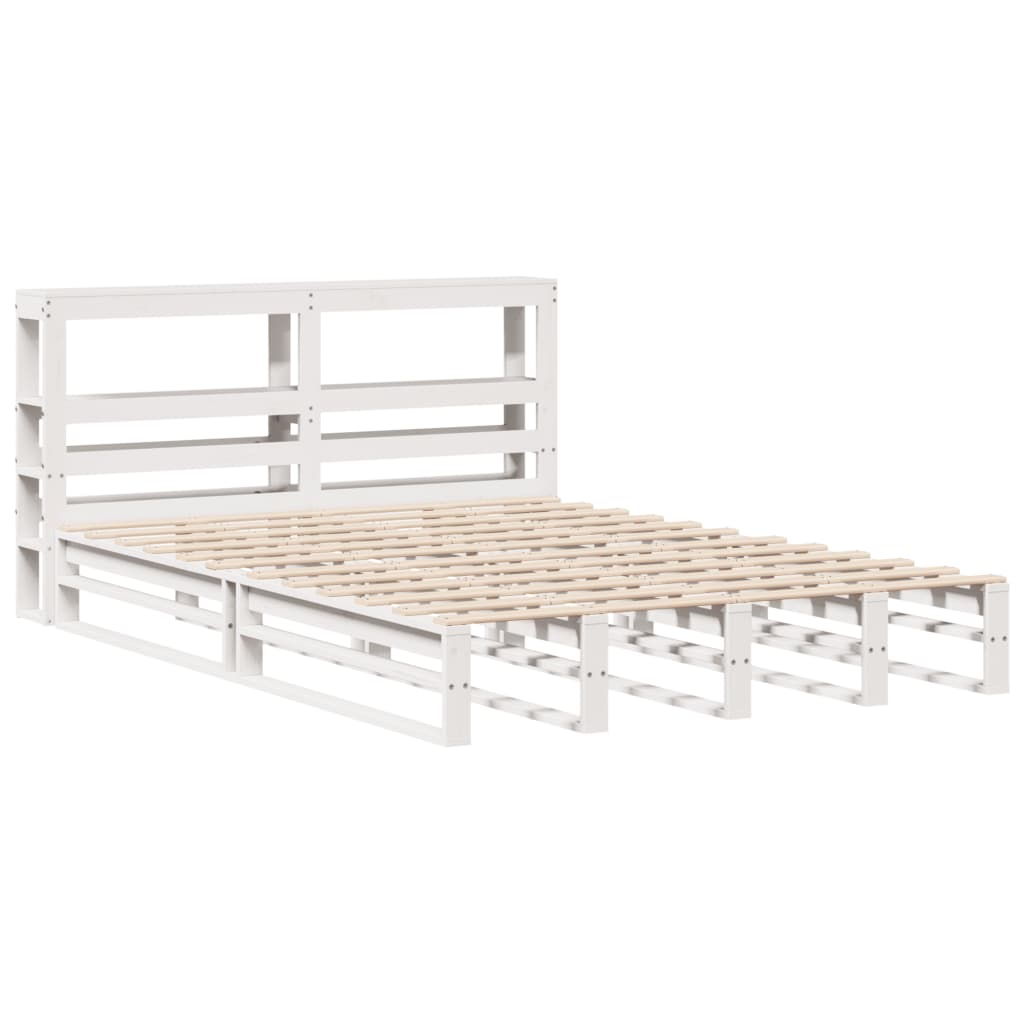 vidaXL Bed Frame without Mattress White 140x200 cm Solid Wood Pine