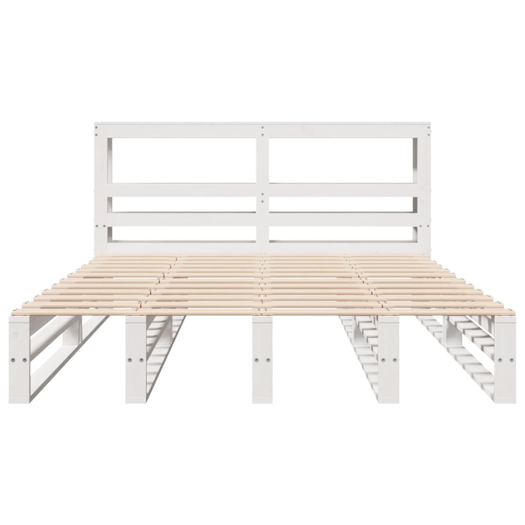 vidaXL Bed Frame without Mattress White 140x200 cm Solid Wood Pine