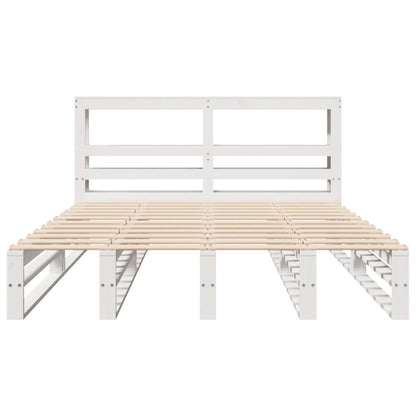 vidaXL Bed Frame without Mattress White 140x200 cm Solid Wood Pine