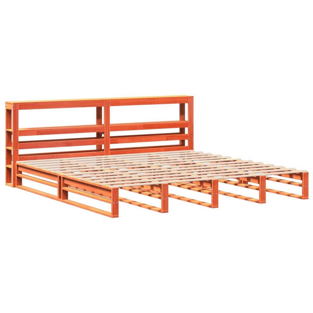 vidaXL Bed Frame without Mattress Wax Brown 180x200 cm Super King Solid Wood Pine