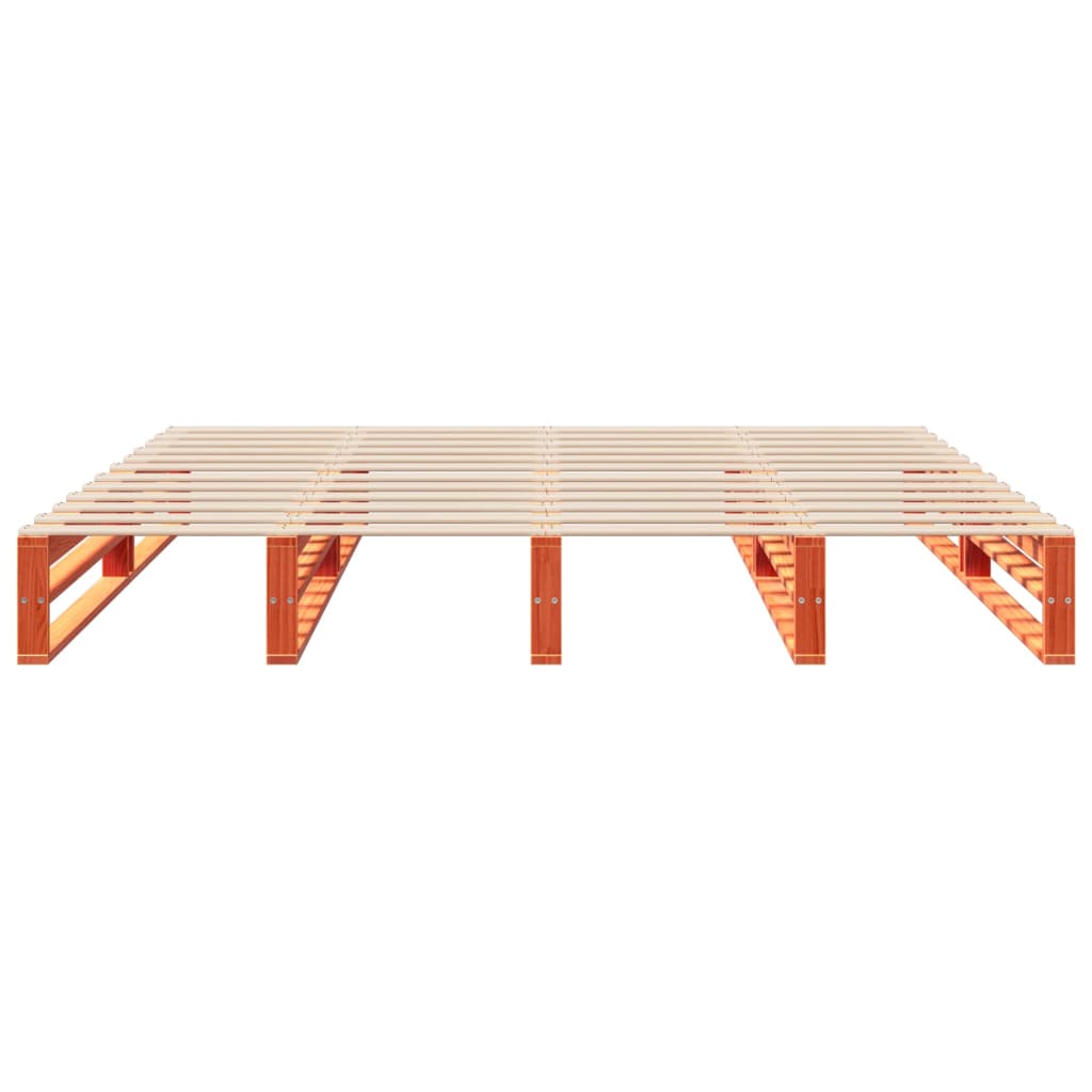 vidaXL Bed Frame without Mattress Wax Brown 180x200 cm Super King Solid Wood Pine