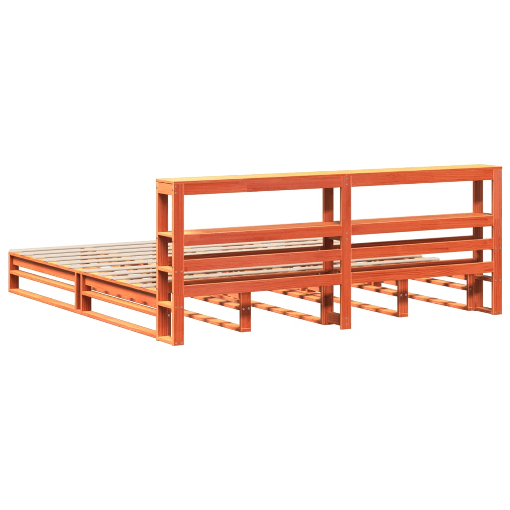 vidaXL Bed Frame without Mattress Wax Brown 180x200 cm Super King Solid Wood Pine