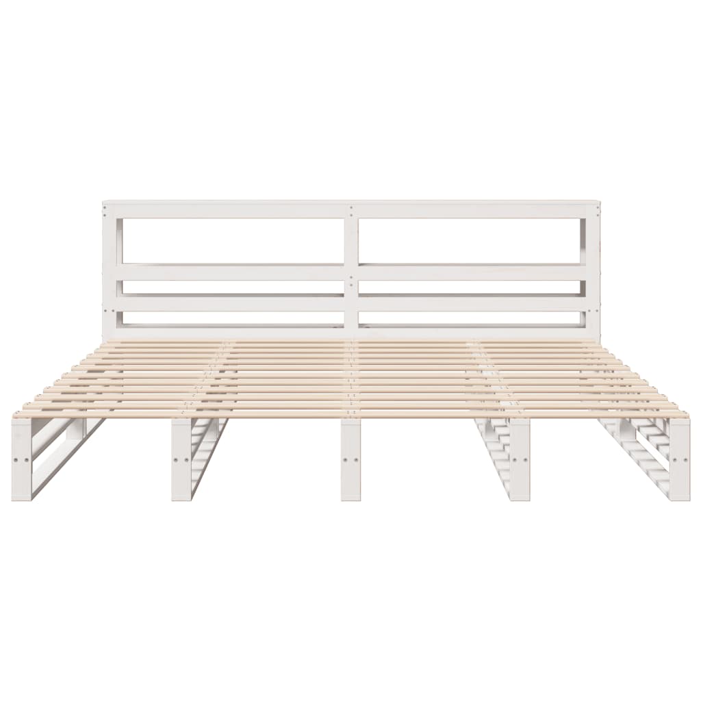 vidaXL Bed Frame without Mattress White 200x200 cm Solid Wood Pine