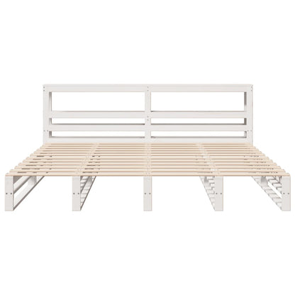 vidaXL Bed Frame without Mattress White 200x200 cm Solid Wood Pine