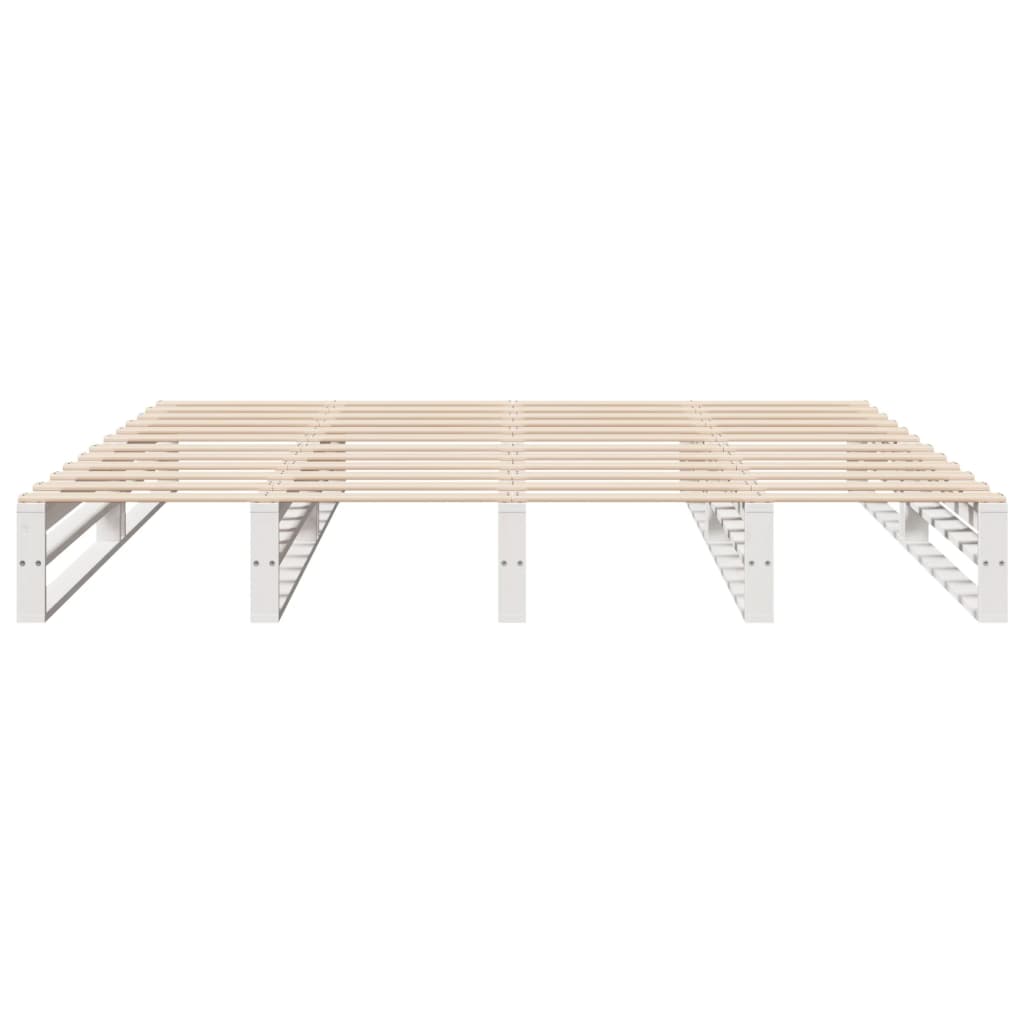 vidaXL Bed Frame without Mattress White 200x200 cm Solid Wood Pine
