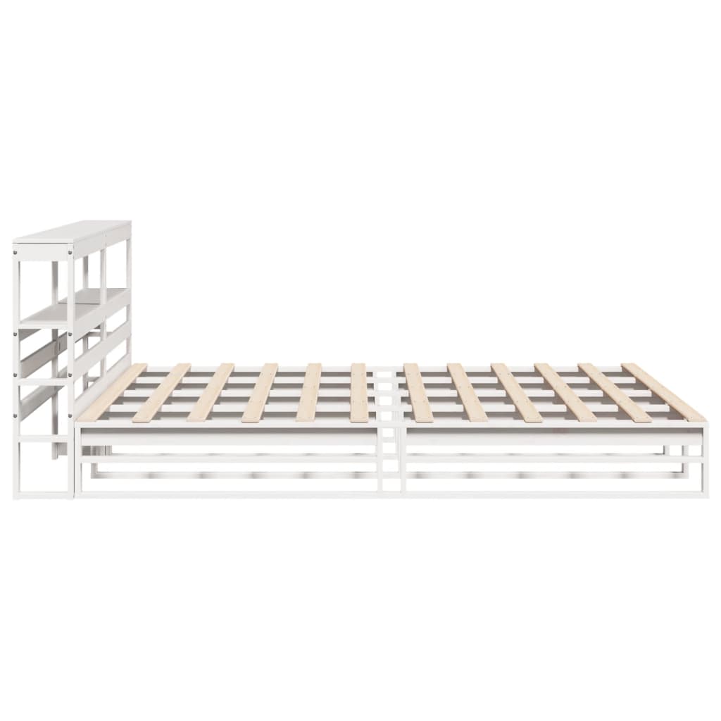 vidaXL Bed Frame without Mattress White 200x200 cm Solid Wood Pine