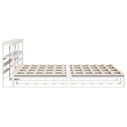 vidaXL Bed Frame without Mattress White 200x200 cm Solid Wood Pine