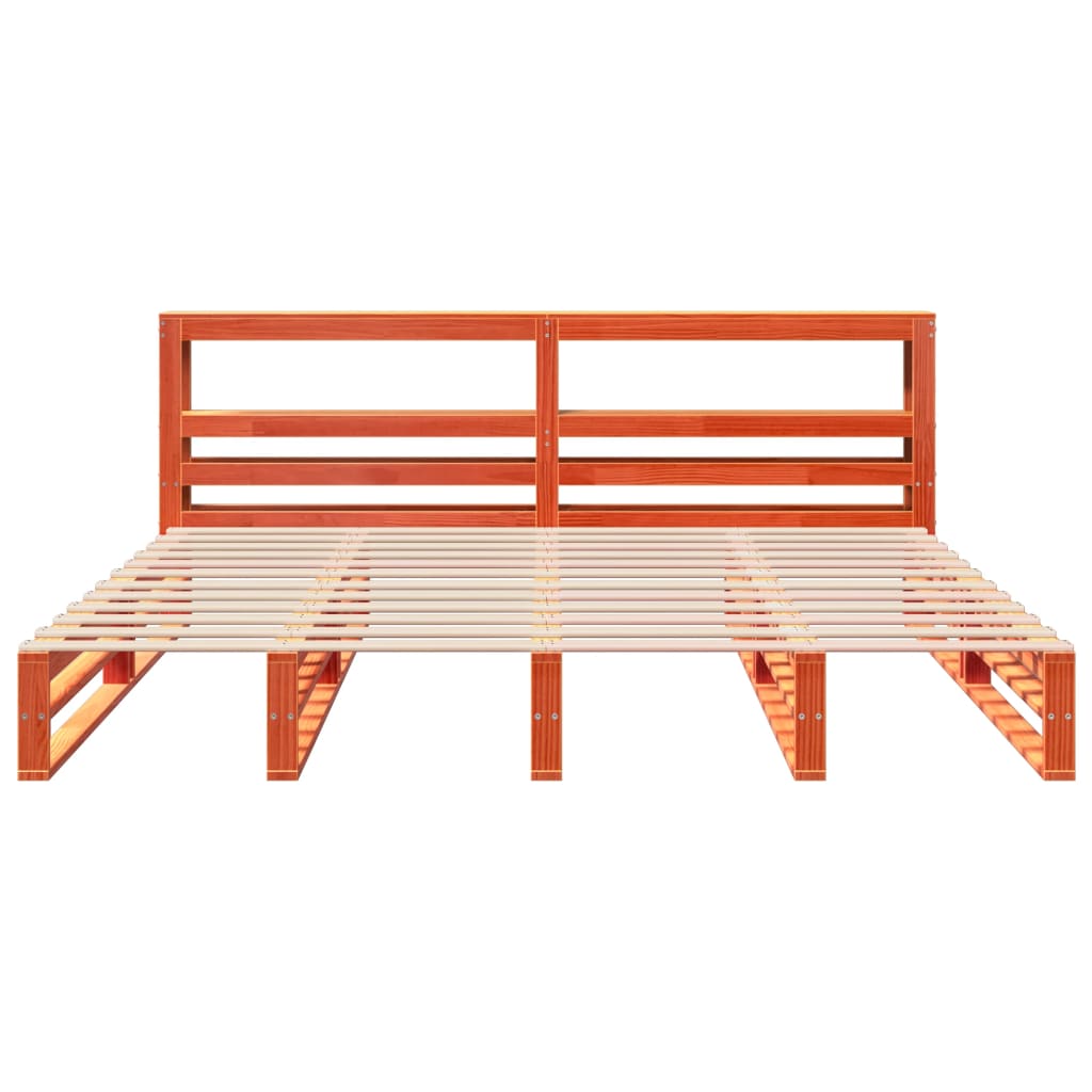 vidaXL Bed Frame without Mattress Wax Brown 200x200 cm Solid Wood Pine