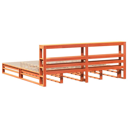 vidaXL Bed Frame without Mattress Wax Brown 200x200 cm Solid Wood Pine