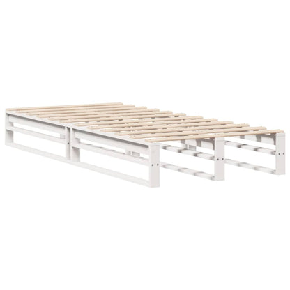 vidaXL Bed Frame without Mattress White 75x190 cm Small Single Solid Wood Pine