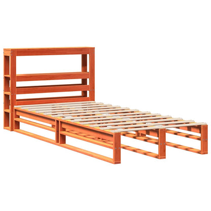 vidaXL Bed Frame without Mattress Wax Brown 75x190 cm Small Single Solid Wood Pine