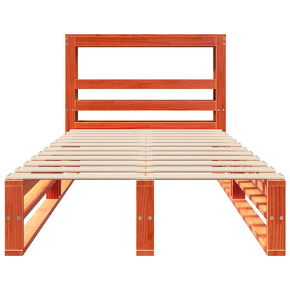 vidaXL Bed Frame without Mattress Wax Brown 75x190 cm Small Single Solid Wood Pine