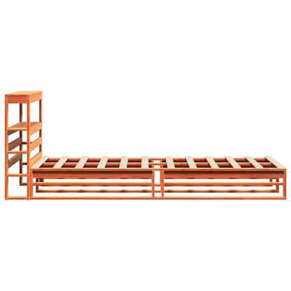 vidaXL Bed Frame without Mattress Wax Brown 75x190 cm Small Single Solid Wood Pine