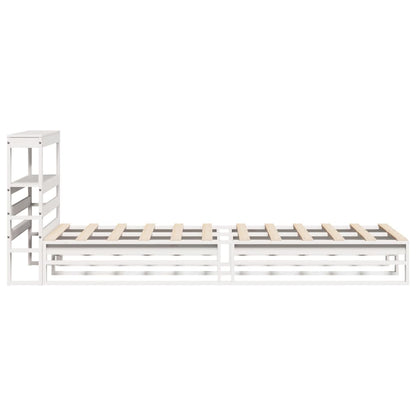 vidaXL Bed Frame without Mattress White 90x190 cm Single Solid Wood Pine