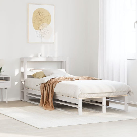 vidaXL Bed Frame without Mattress White 90x190 cm Single Solid Wood Pine