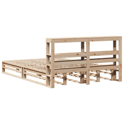 vidaXL Bed Frame without Mattress 120x190 cm Small Double Solid Wood Pine