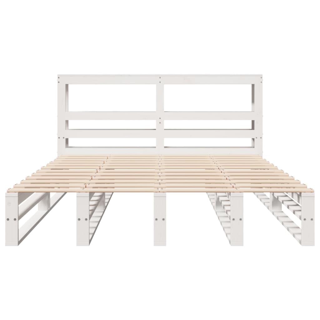 vidaXL Bed Frame without Mattress White 120x190 cm Small Double Solid Wood Pine