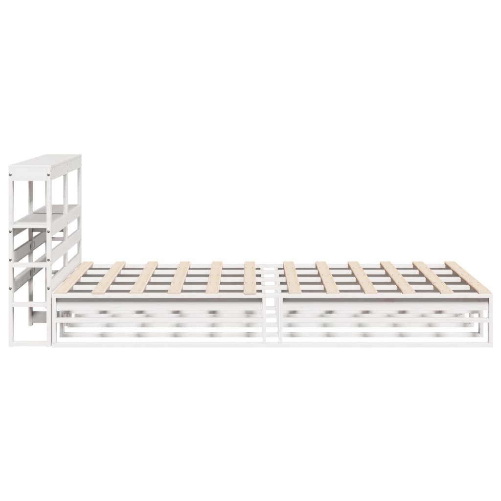 vidaXL Bed Frame without Mattress White 120x190 cm Small Double Solid Wood Pine