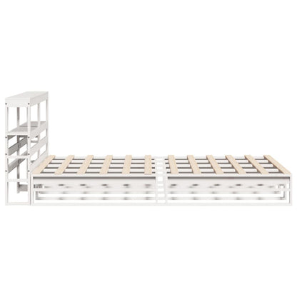 vidaXL Bed Frame without Mattress White 120x190 cm Small Double Solid Wood Pine
