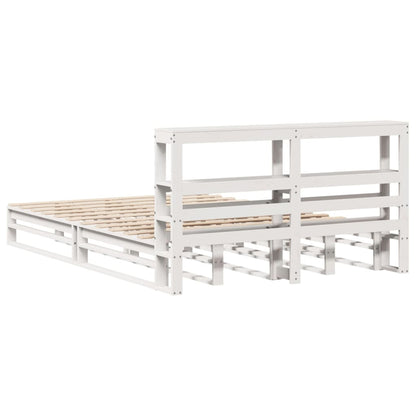 vidaXL Bed Frame without Mattress White 120x190 cm Small Double Solid Wood Pine