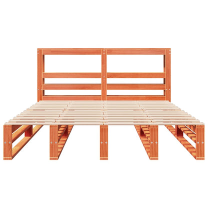 vidaXL Bed Frame without Mattress Wax Brown 120x190 cm Small Double Solid Wood Pine