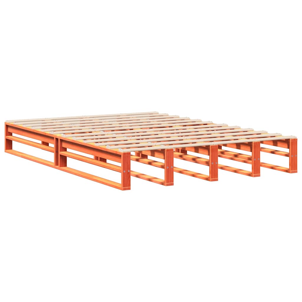 vidaXL Bed Frame without Mattress Wax Brown 120x190 cm Small Double Solid Wood Pine