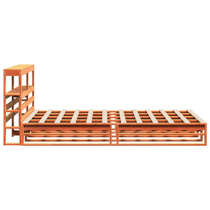 vidaXL Bed Frame without Mattress Wax Brown 120x190 cm Small Double Solid Wood Pine
