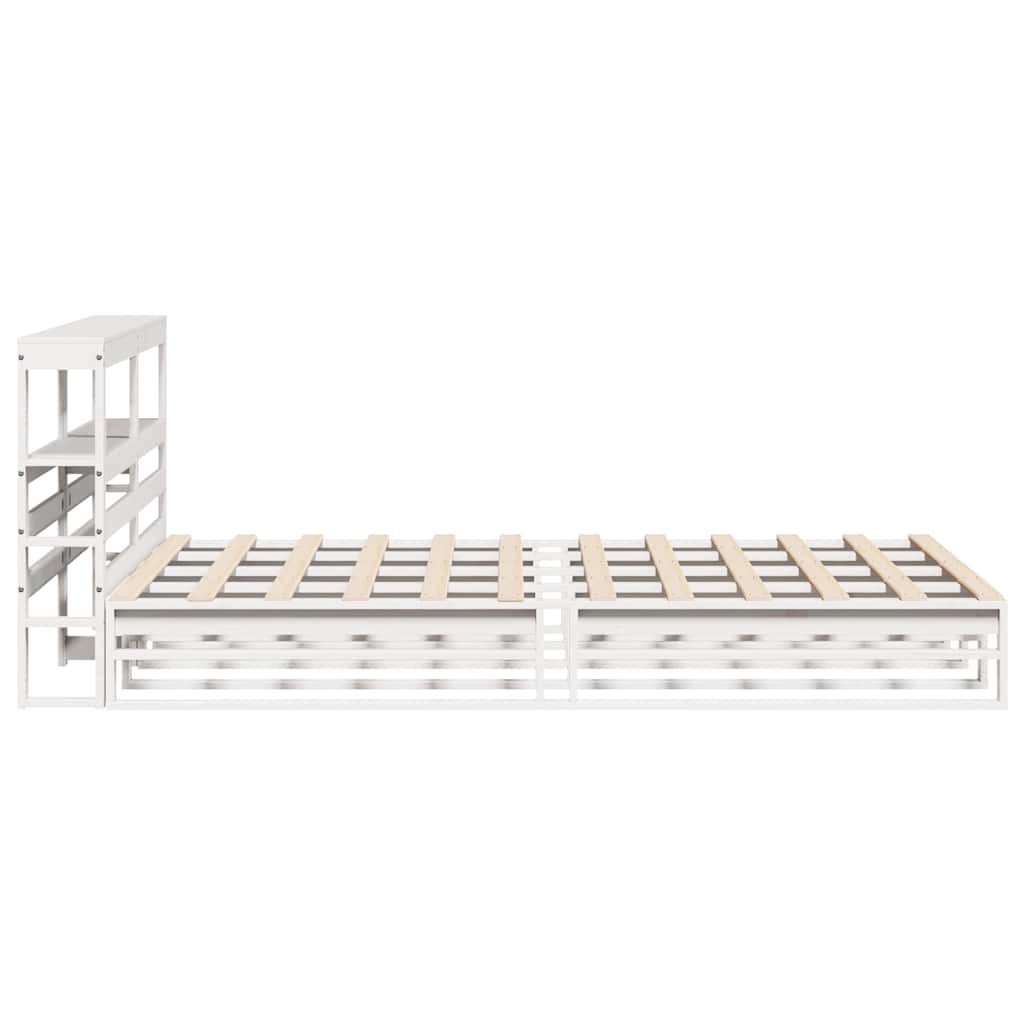 vidaXL Bed Frame without Mattress White 135x190 cm Double Solid Wood Pine