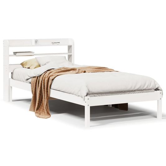 vidaXL Bed Frame without Mattress White 90x190 cm Single Solid Wood Pine