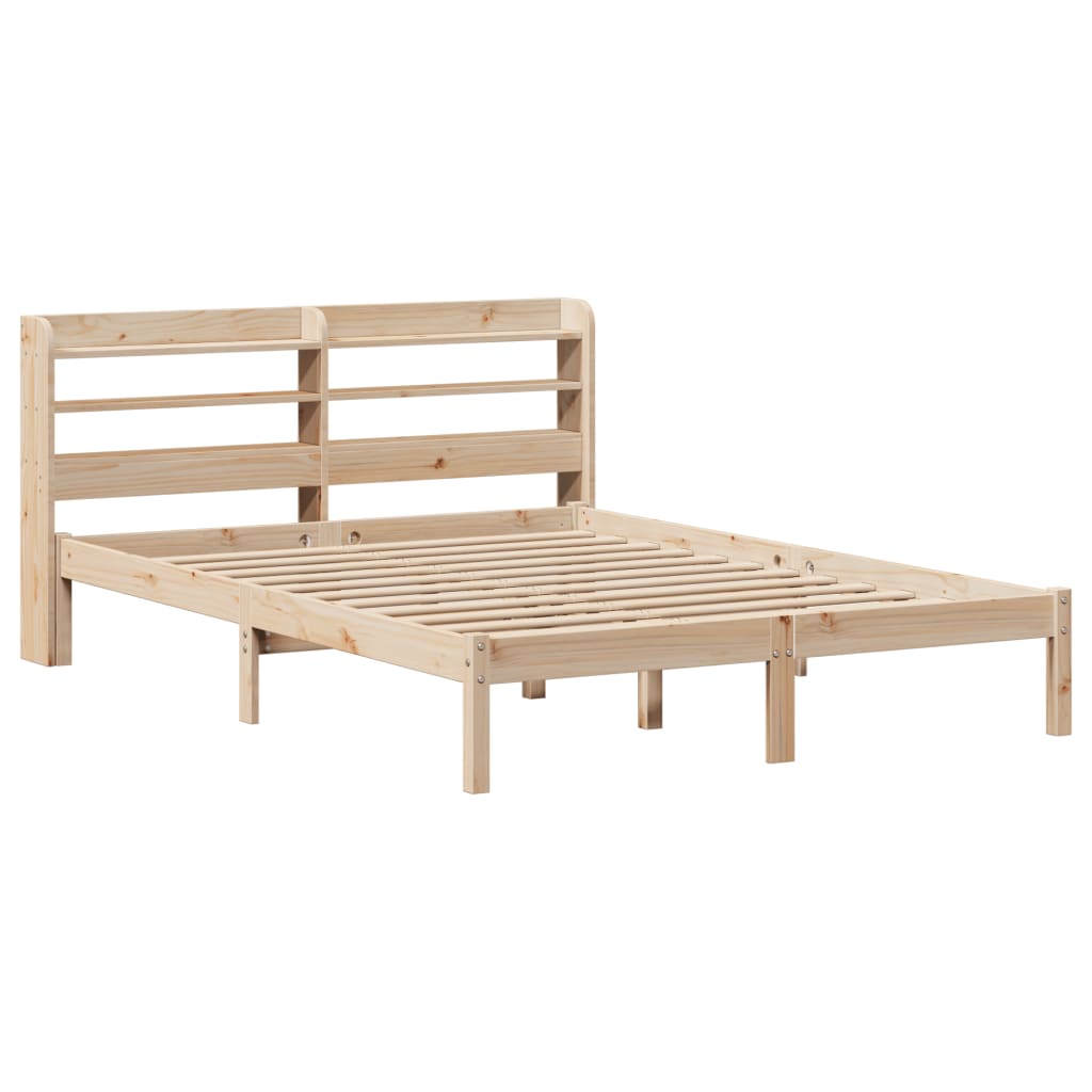 vidaXL Bed Frame without Mattress 135x190 cm Double Solid Wood Pine