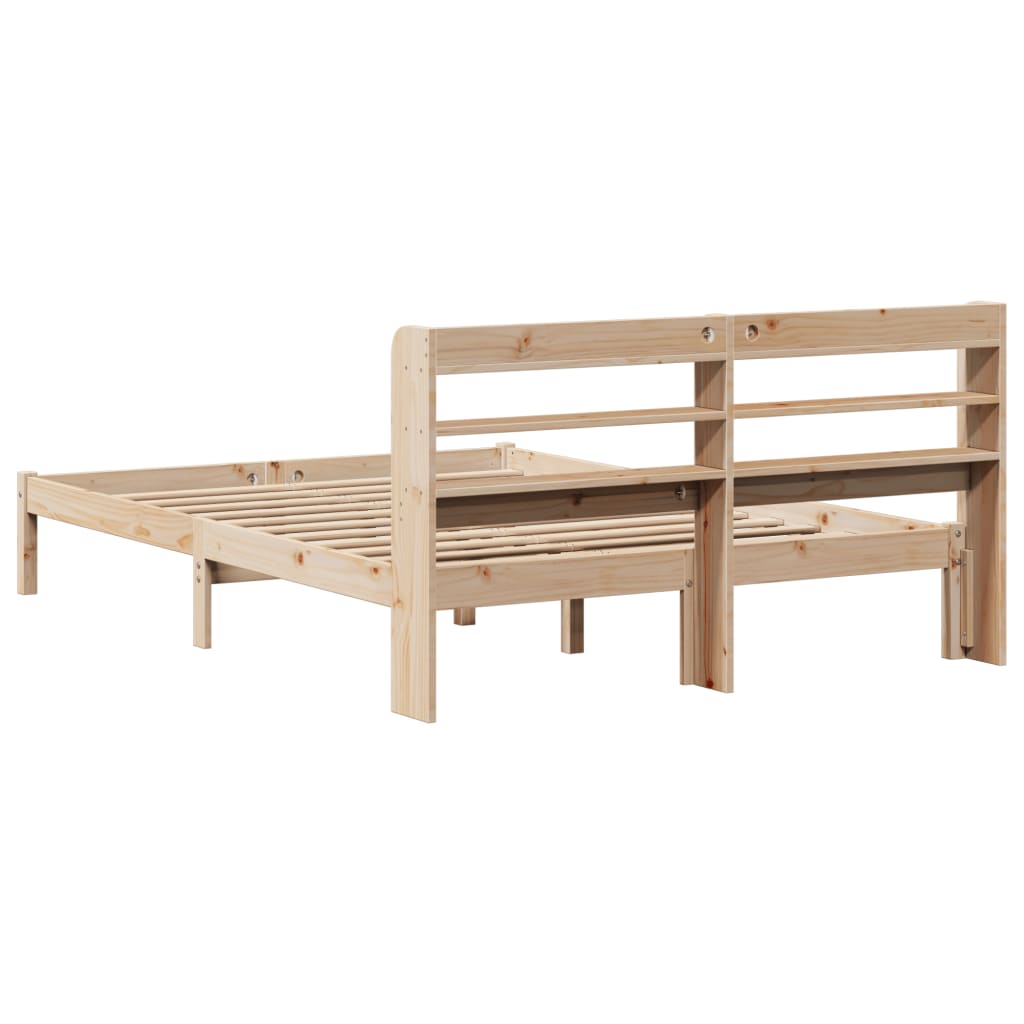 vidaXL Bed Frame without Mattress 135x190 cm Double Solid Wood Pine