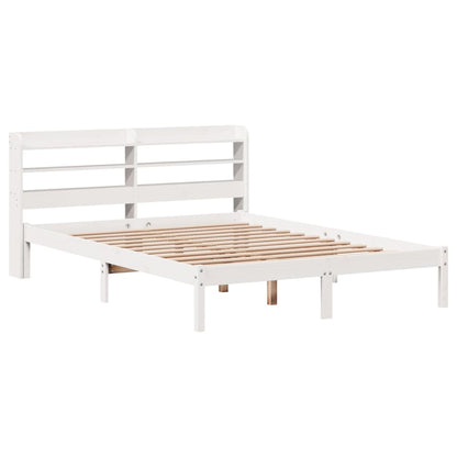 vidaXL Bed Frame without Mattress White 135x190 cm Double Solid Wood Pine
