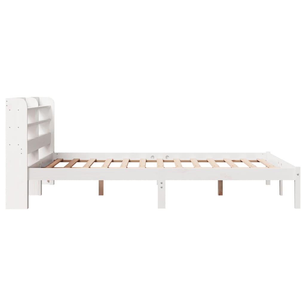 vidaXL Bed Frame without Mattress White 135x190 cm Double Solid Wood Pine