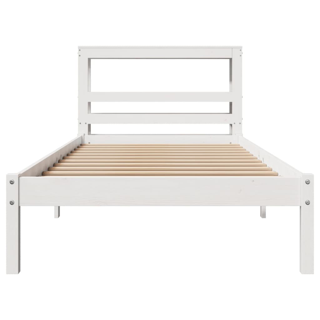 vidaXL Bed Frame without Mattress White 90x200 cm Solid Wood Pine
