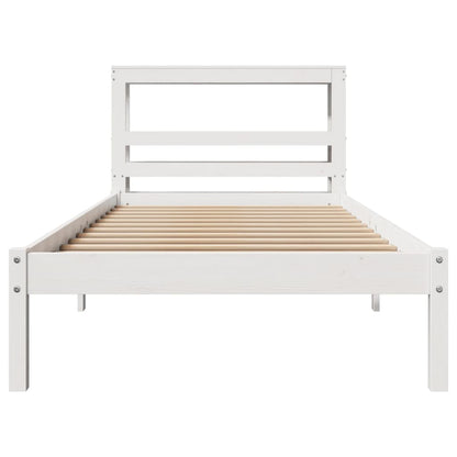 vidaXL Bed Frame without Mattress White 90x200 cm Solid Wood Pine