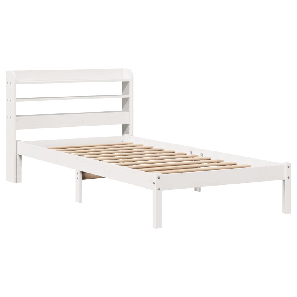 vidaXL Bed Frame without Mattress White 100x200 cm Solid Wood Pine