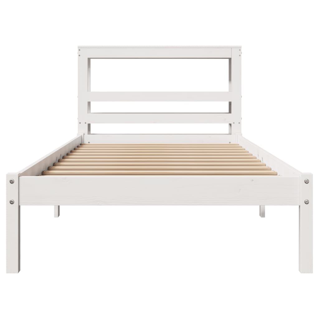 vidaXL Bed Frame without Mattress White 100x200 cm Solid Wood Pine