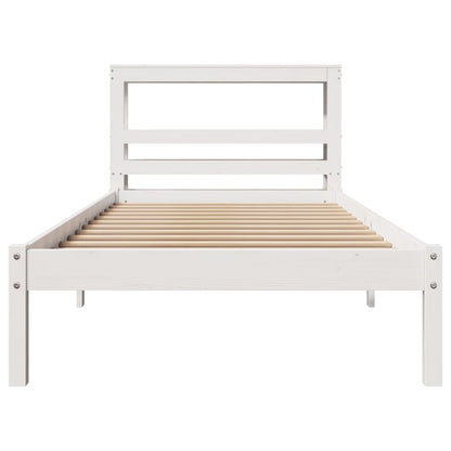 vidaXL Bed Frame without Mattress White 100x200 cm Solid Wood Pine