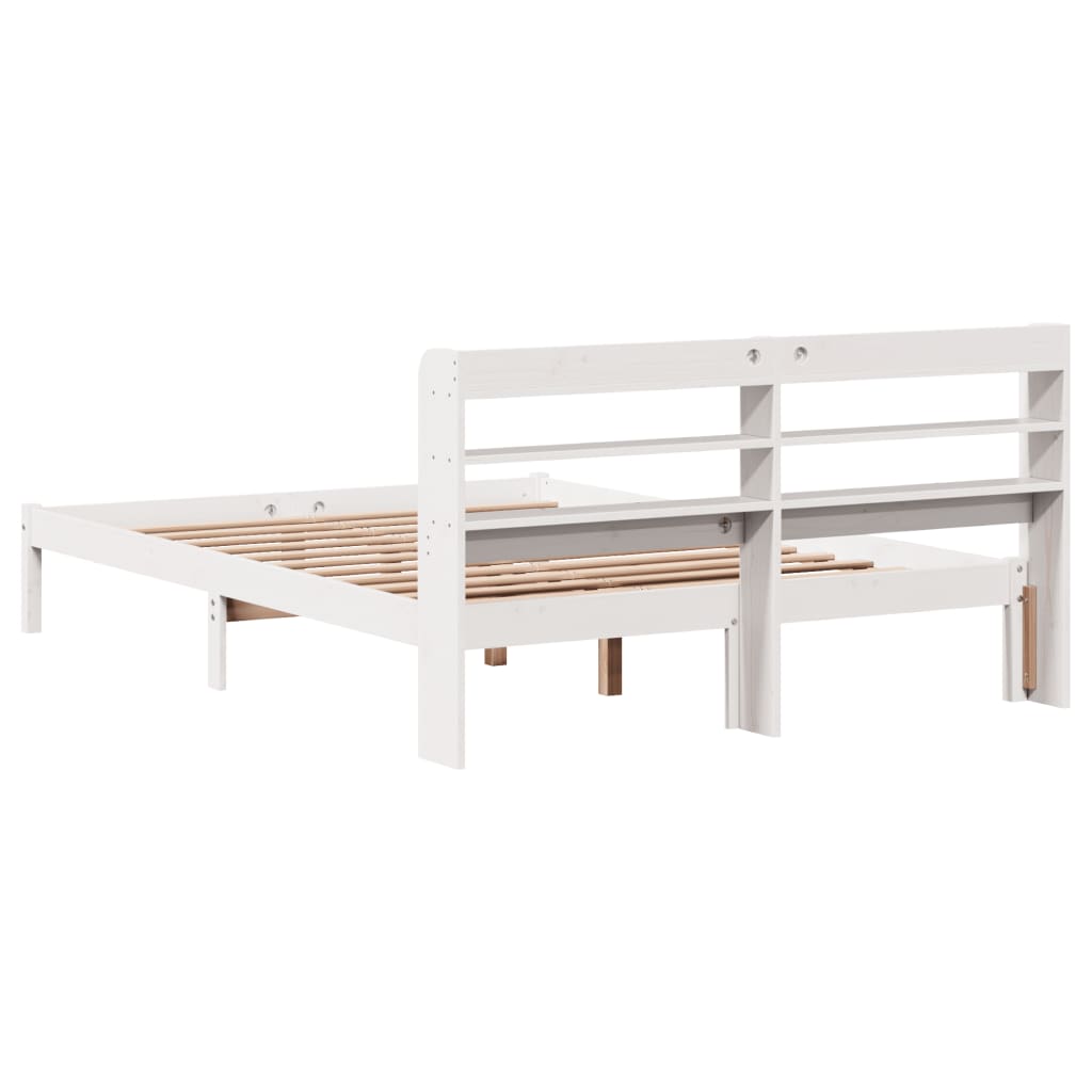 vidaXL Bed Frame without Mattress White 140x200 cm Solid Wood Pine