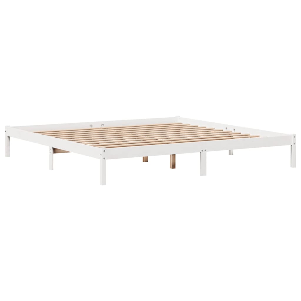 vidaXL Bed Frame without Mattress White 200x200 cm Solid Wood Pine