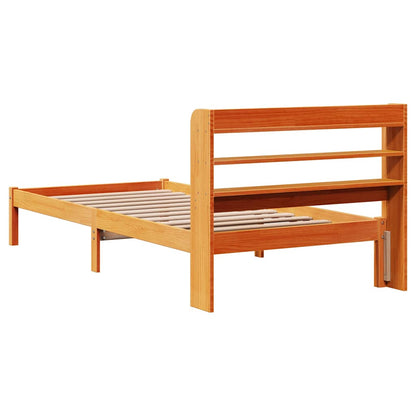 vidaXL Bed Frame with Headboard without Mattress Wax Brown 75x190 cm Small Single