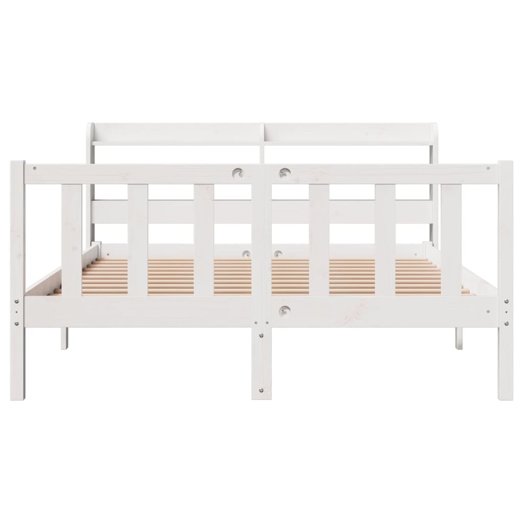 vidaXL Bed Frame without Mattress White 120x200 cm Solid Wood Pine