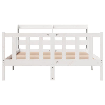 vidaXL Bed Frame without Mattress White 120x200 cm Solid Wood Pine
