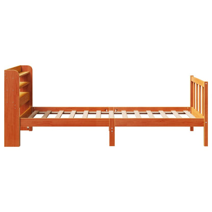 vidaXL Bed Frame with Headboard without Mattress Wax Brown 100x200 cm