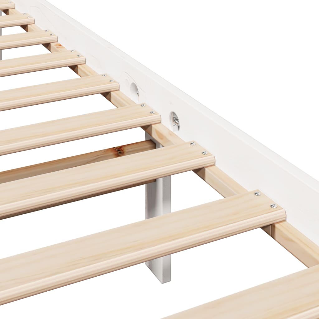 vidaXL Bed Frame without Mattress White 75x190 cm Small Single Solid Wood Pine