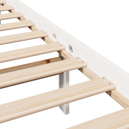 vidaXL Bed Frame without Mattress White 75x190 cm Small Single Solid Wood Pine